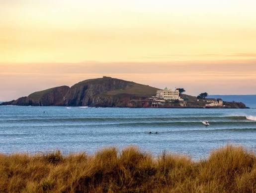 Waves at sunset near Bantham in South Devon