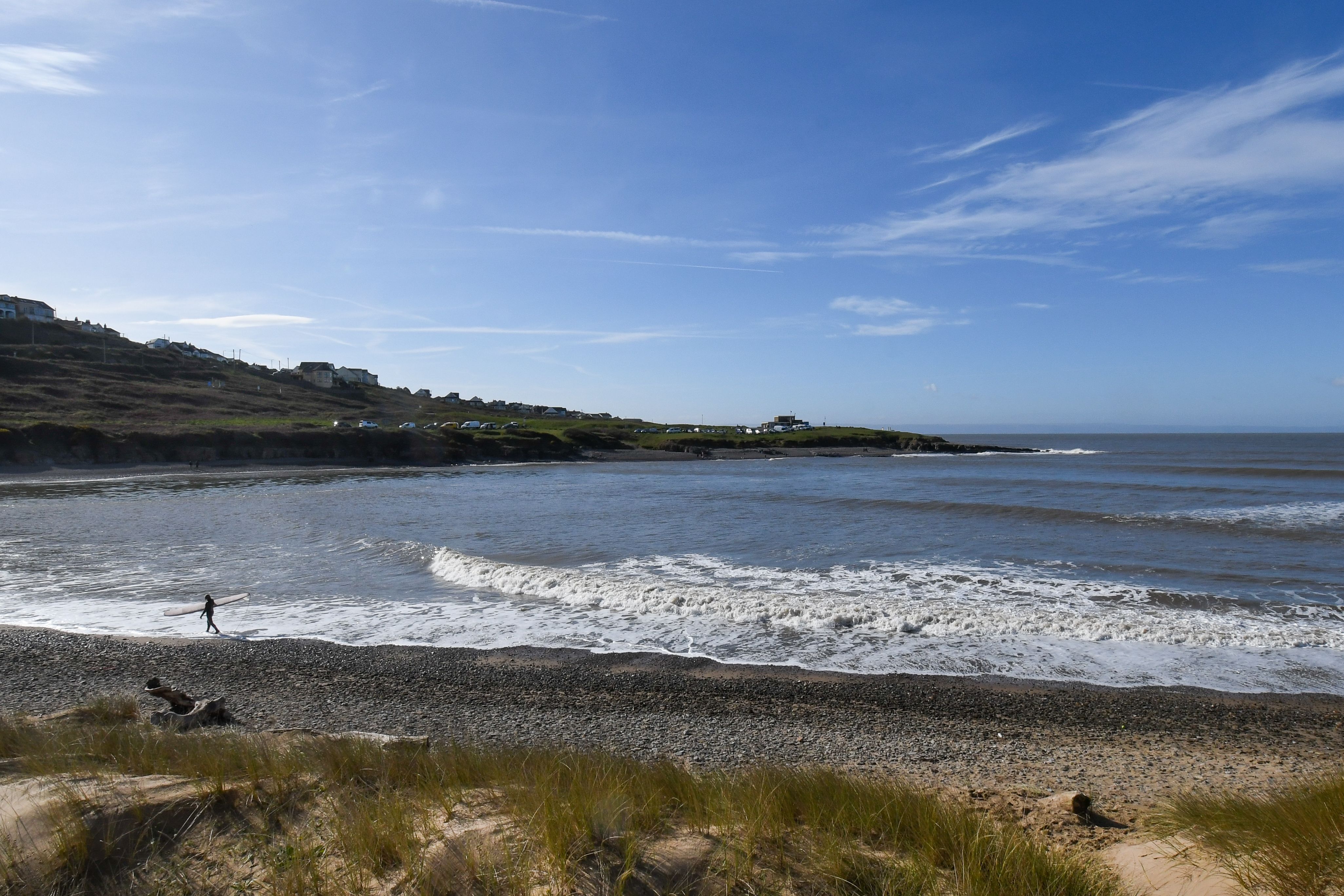 Croyde beach and cliffs in North Devon
