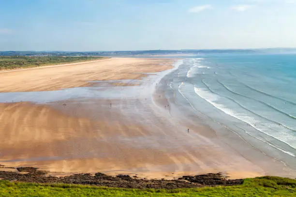 Aerial view of Saunton Sands and Braunton Burrows