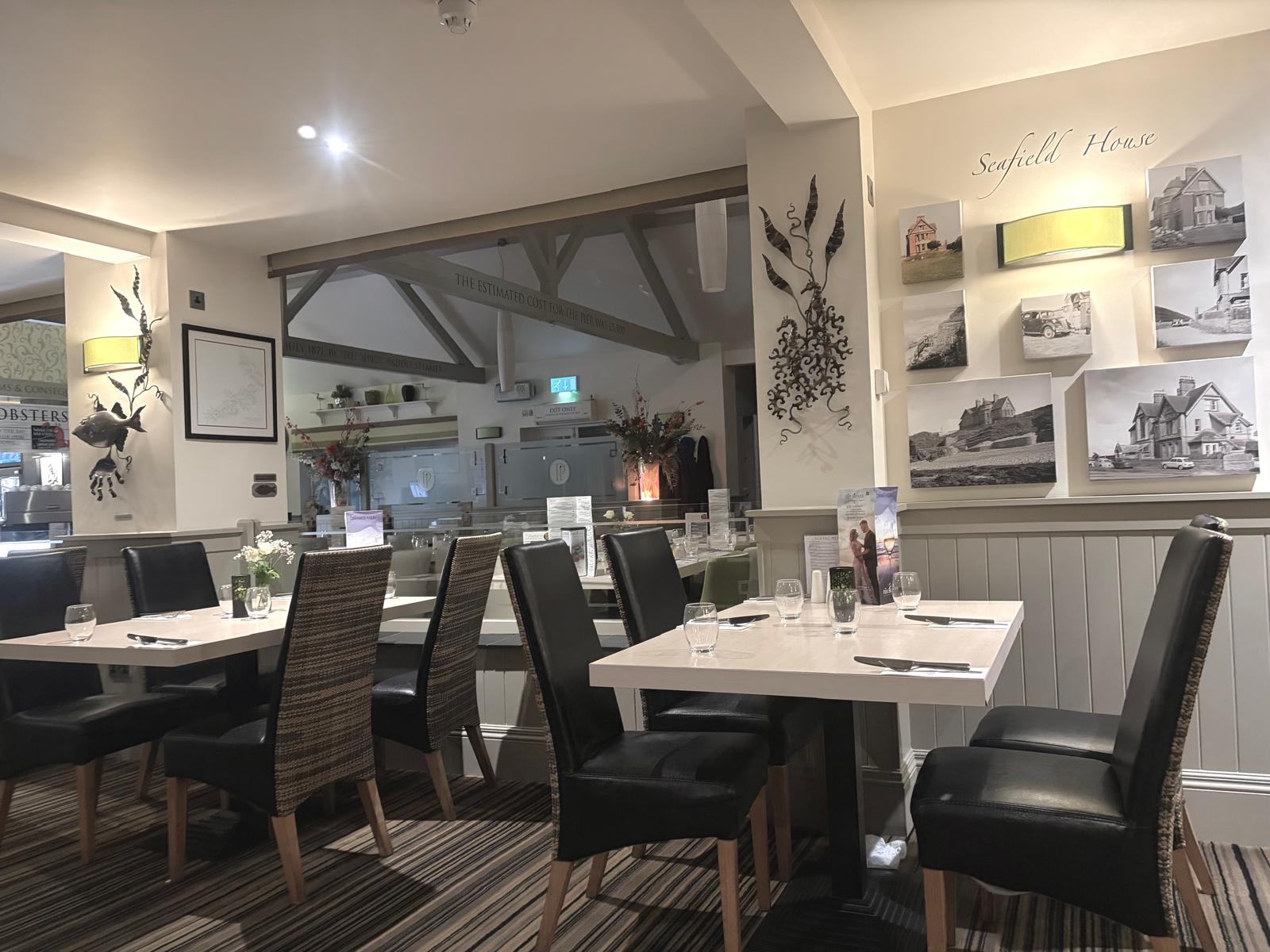 Restaurant interior at The Pier House
