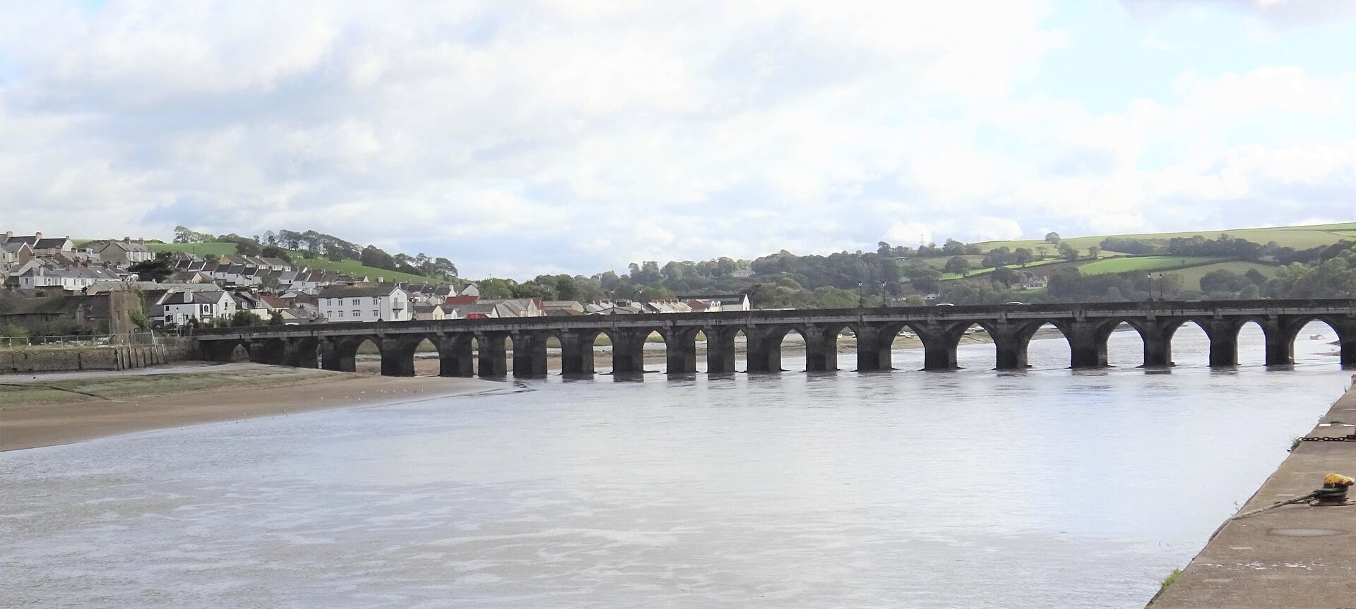 Bideford Long Bridge crossing the River Torridge in North Devon