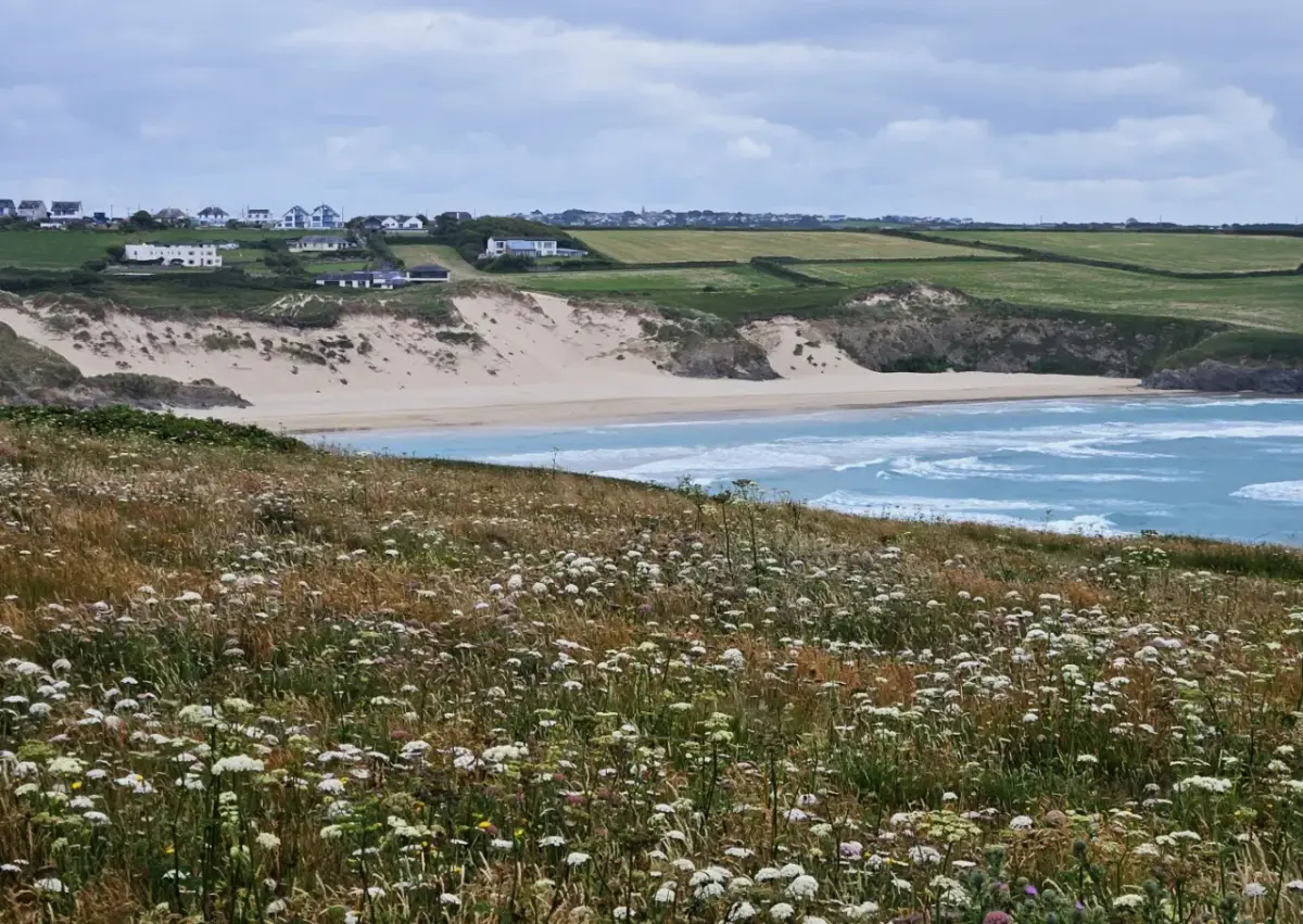 Coastal scene near Crantock Beach, used as a representative image for Crantock Plains Touring Park
