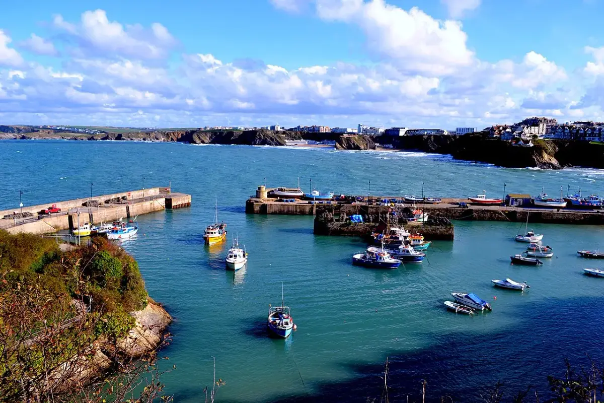 Coastal scene near Newquay, used as a representative image for The Harbour Hotel