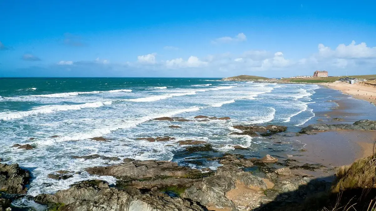 Coastal scene near Newquay, used as a representative image for Beachside Cottage