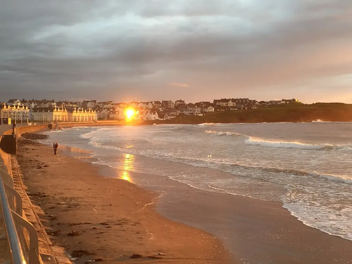 Coastal scene near Portrush West Strand, used as a representative image for Portrush Atlantic Hotel