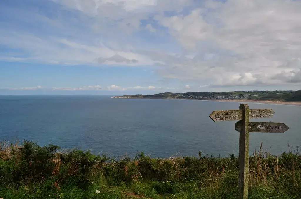 Coastal scene near Putsborough, used as a representative image for Ruda Holiday Park