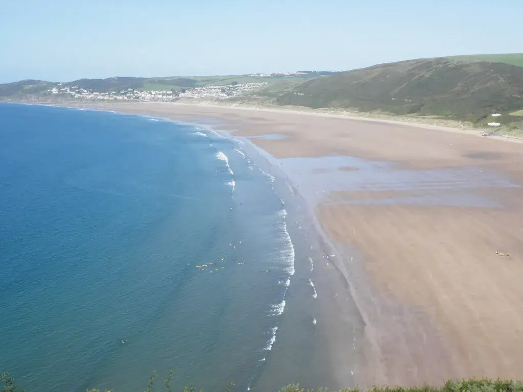 Coastal scene near Putsborough, used as a representative image for Bay View Farm Caravan and Camping Park