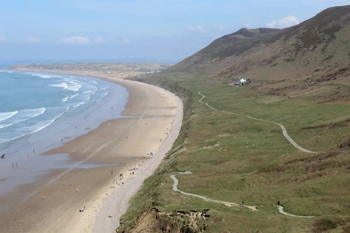 Coastal scene near Rhossili Bay, used as a representative image for The Kings Head