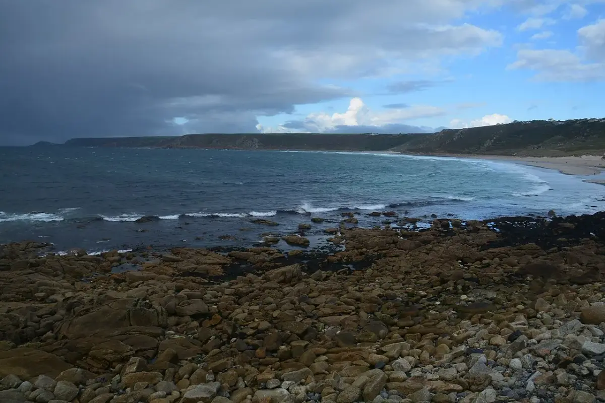 Coastal scene near Sennen Cove Beach, used as a representative image for Old Success Inn