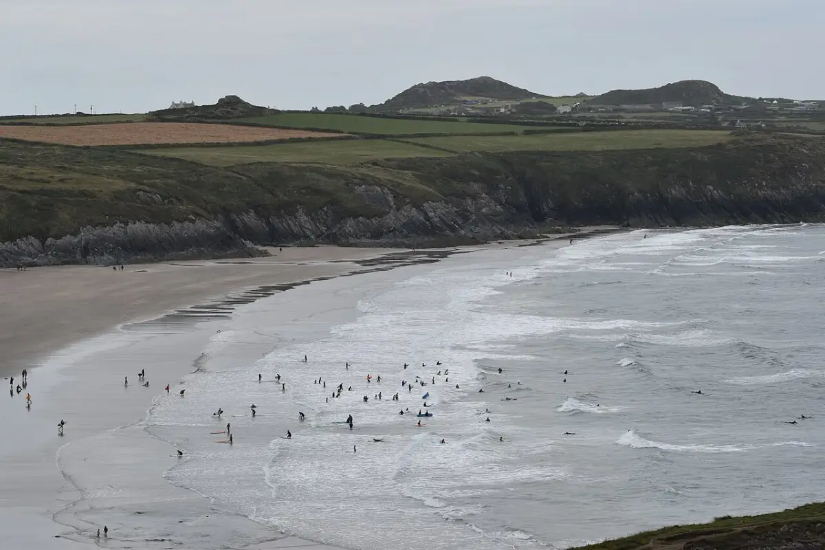 Coastal scene near Whitesands, used as a representative location image for Penrhiw Hotel