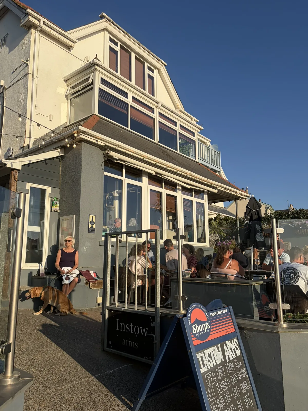 Front of The Instow Arms beside Instow waterfront