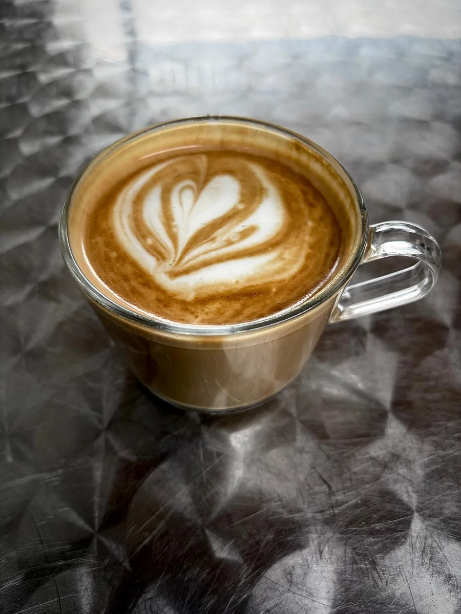 Cabana flat white with leaf shaped latte art