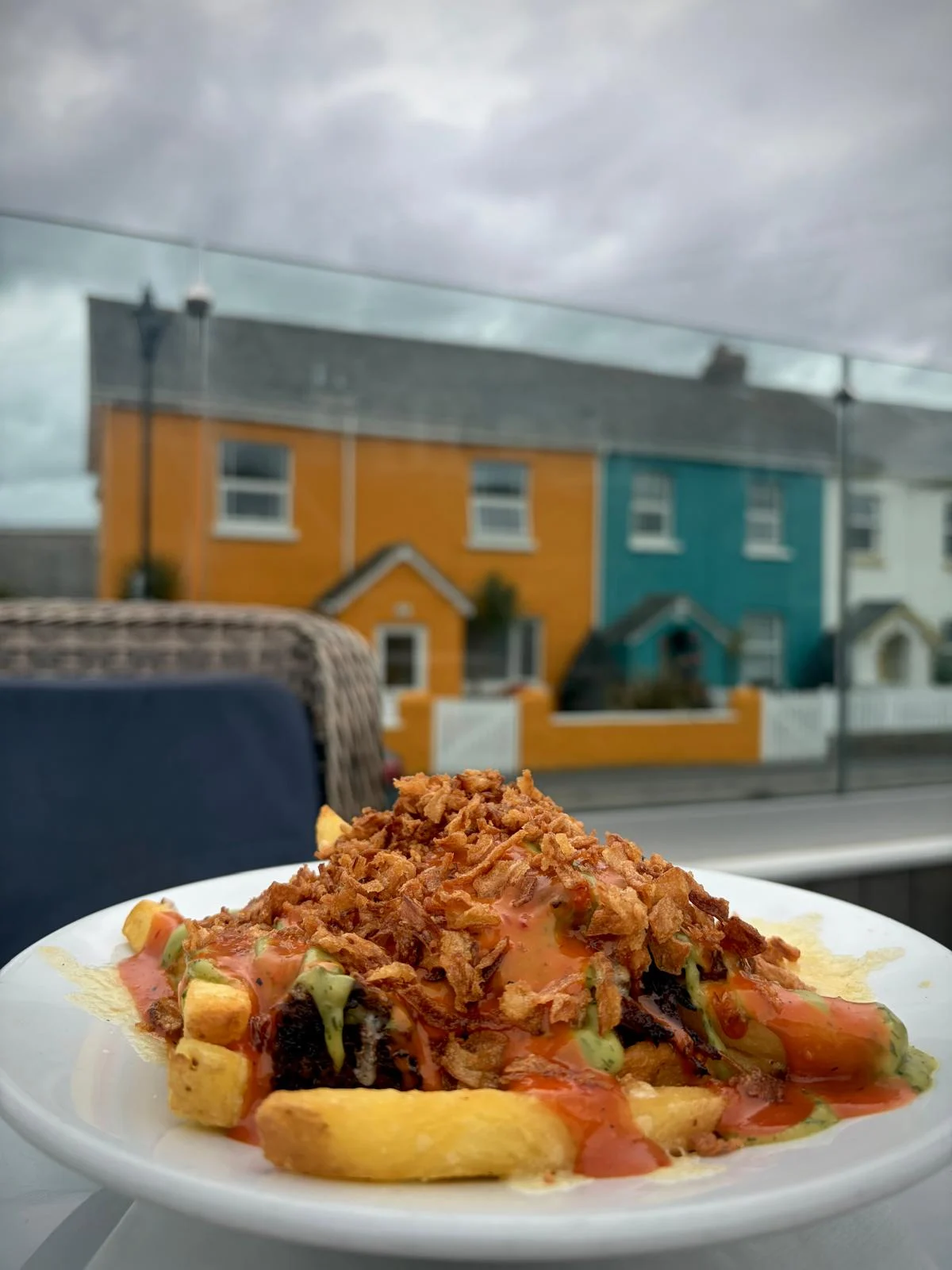 Brisket loaded fries at The Waterfront Inn