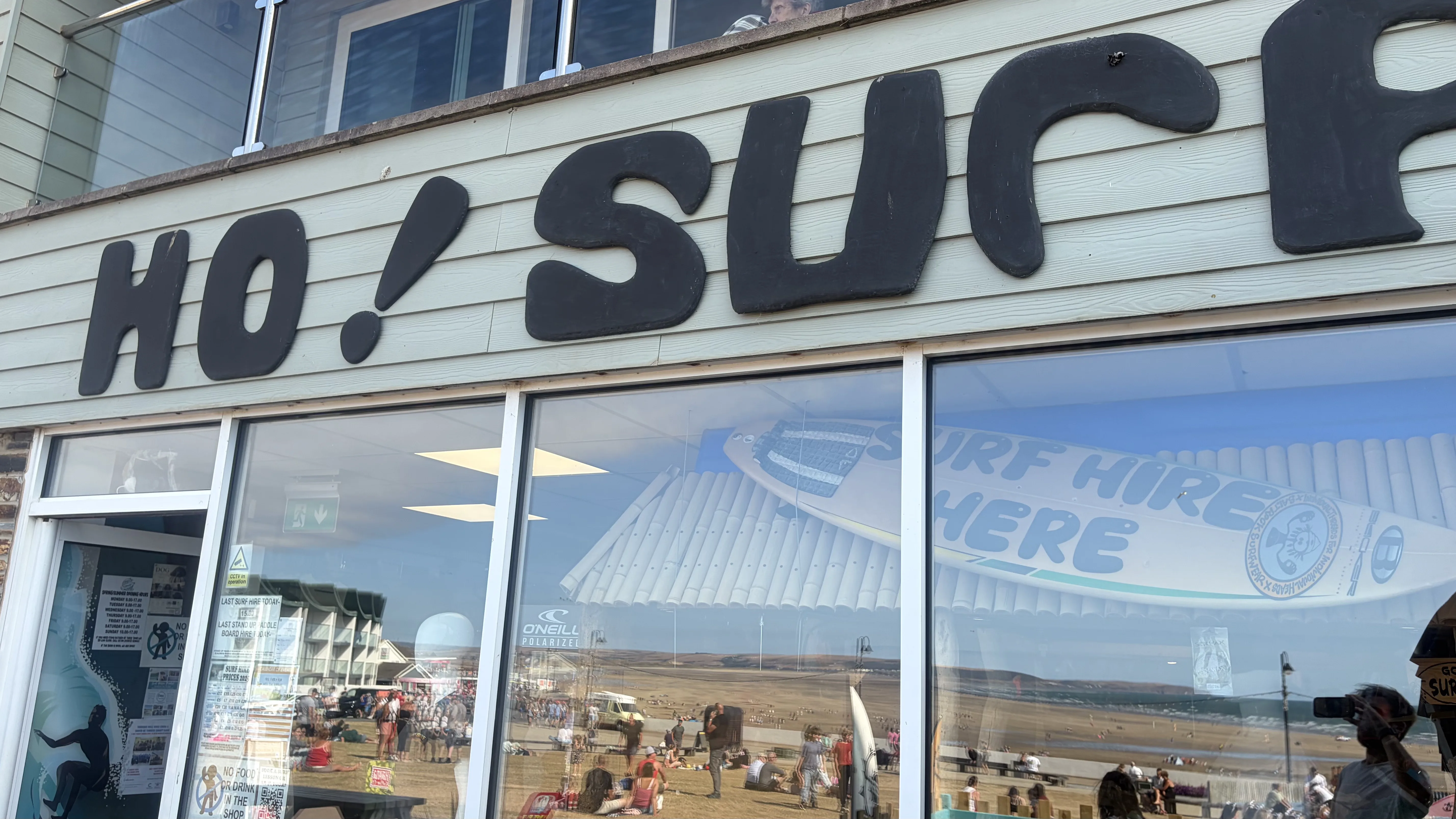 Ho! Surf shopfront overlooking Westward Ho! Beach