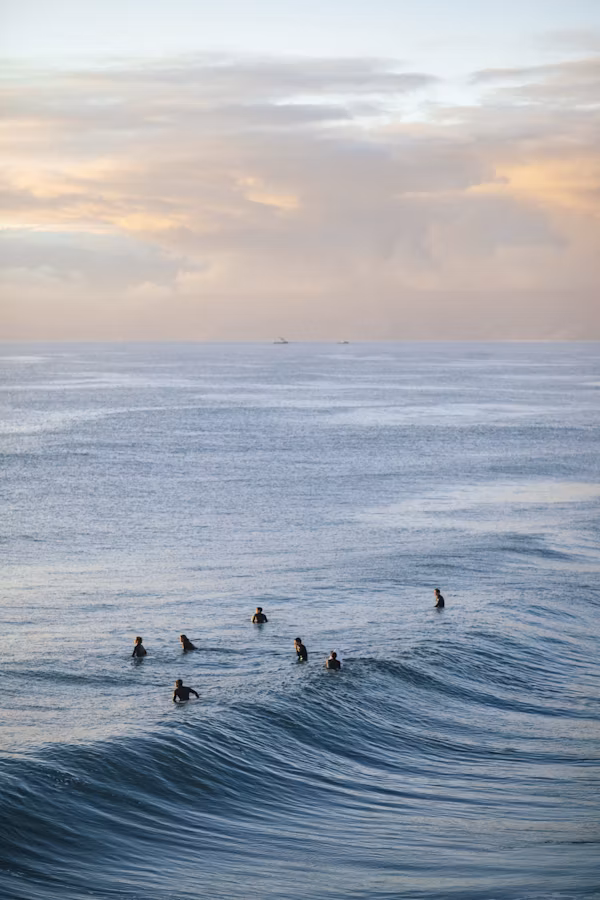 Waves along Woolacombe beach