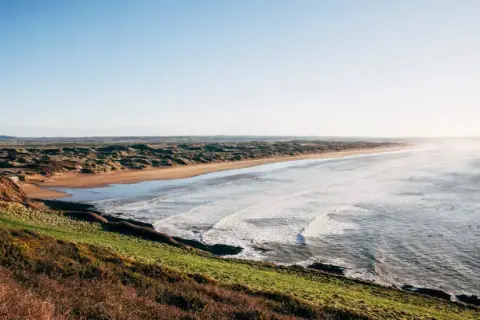 Aerial view along Saunton Sands